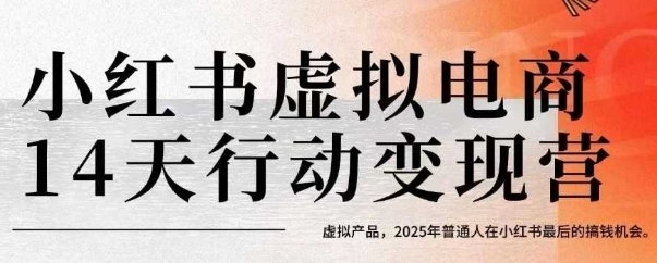 小红书虚拟电商14天变现训练营,虚拟产品,2025年普通人在小红书最后的搞钱机会(更新)-云科数创