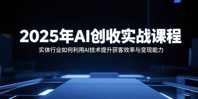 2025年AI创收实战课程:实体行业如何利用AI技术提升获客效率与变现能力-云科数创