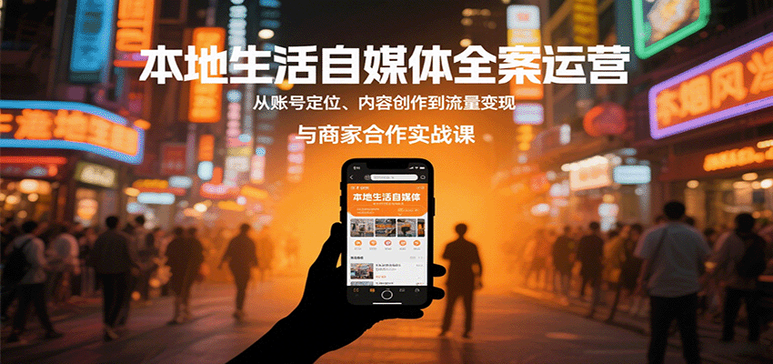 本地生活自媒体全案运营,从账号定位、内容创作到流量变现与商家合作实战课-云科数创