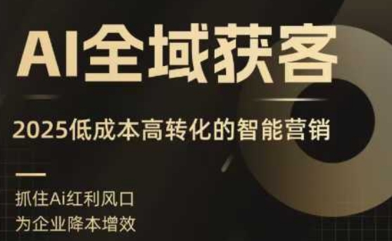 AI全域获客实训营,2025低成本高转化的智能营销,精准找客,高效营销-云科数创