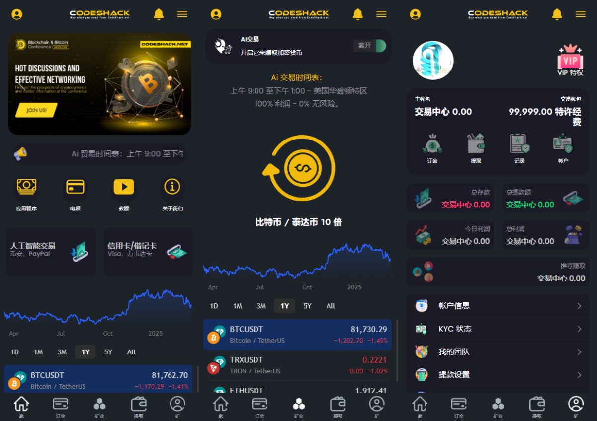 AI量化投资源码 海外版区块链理财交易所源码 ai交易源码-云科数创