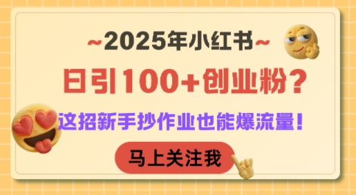 2025年小红书日引100+创业粉?这招新手抄作业也能爆流量!-云科数创