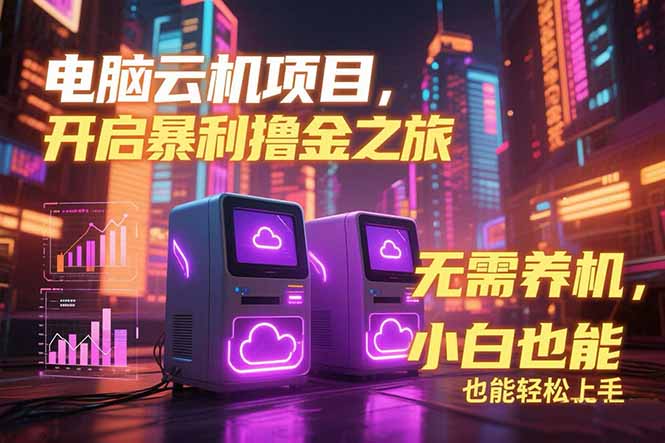 电脑云机项目 暴力撸金玩法,不需要养机 配置没有要求 单机100个窗口一...-云科数创