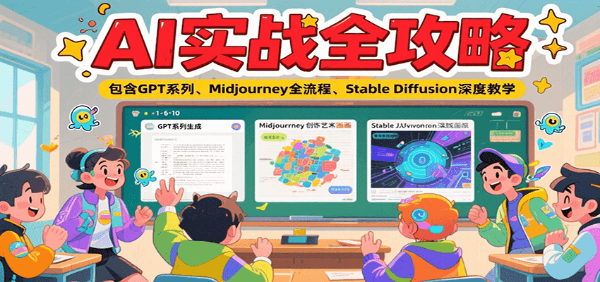 AI实战全攻略,包含GPT系列、Midjourney全流程、Stable Diffusion深度教学-云科数创