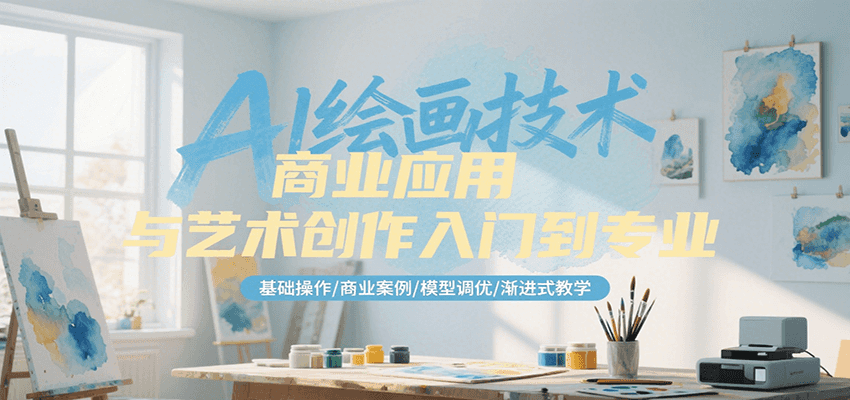 AI绘画技术商业应用与艺术创作入门到专业,基础操作/商业案例/模型调优/渐进式教学-云科数创