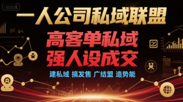 一人公司私域联盟,高客单私域,强人设成交,建私域 搞发售 广结盟 造势能-云科数创