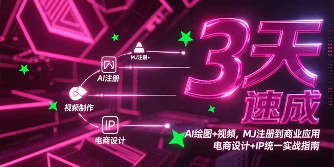3天速成AI绘图+视频,MJ注册到商业应用,电商设计+IP统一实战指南-云科数创