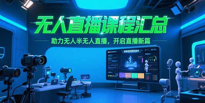 无人直播课程汇总,含非实时防风技术,助力无人半无人直播,开启直播新篇-云科数创