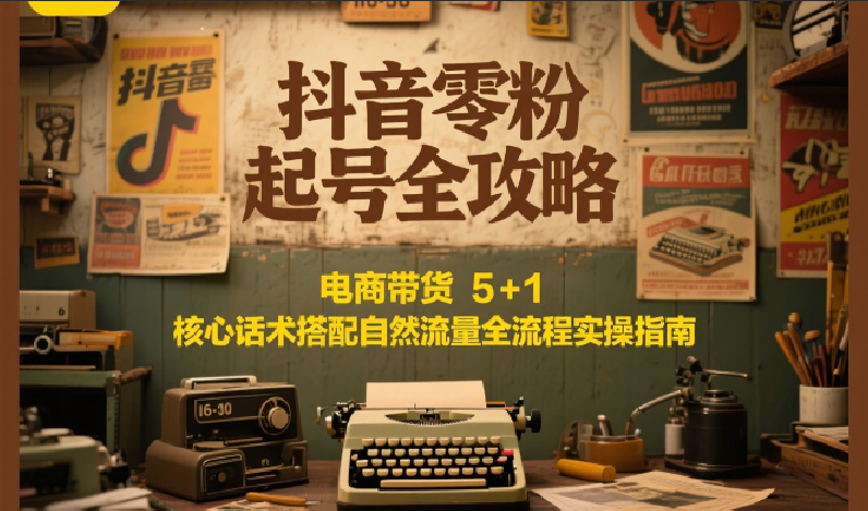 抖音零粉起号全攻略:电商带货 5+1 核心话术搭配自然流量全流程实操指南-云科数创