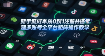 新手低成本从0到1注册并搭建多账号全平台矩阵操作教学,手机号-邮箱-IP-工具-云科数创