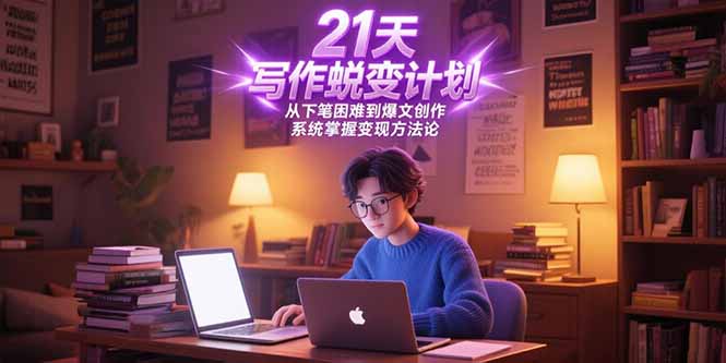 21天写作蜕变计划,从下笔困难到爆文创作,系统掌握变现方法论-云科数创