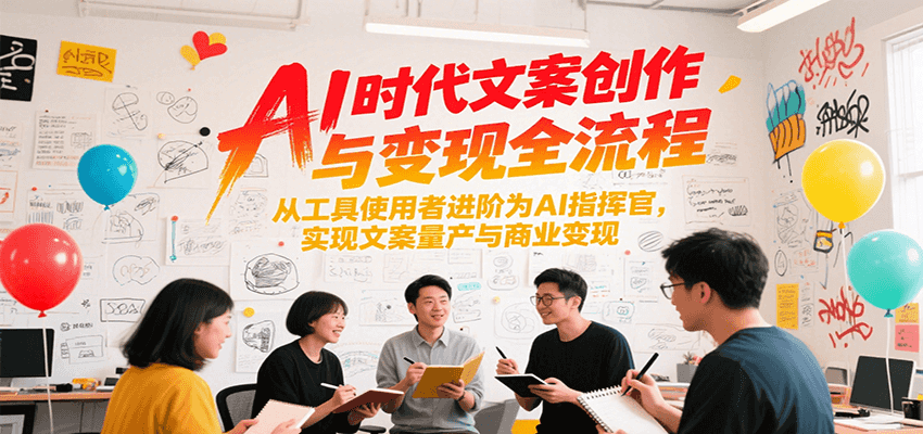 AI时代文案创作与变现全流程,从工具使用者进阶为AI指挥官,实现文案量产与商业变现-云科数创