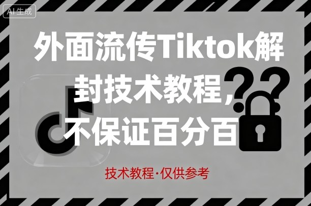外面流传Tiktok解封技术教程,不保证百分百,具体自测-云科数创