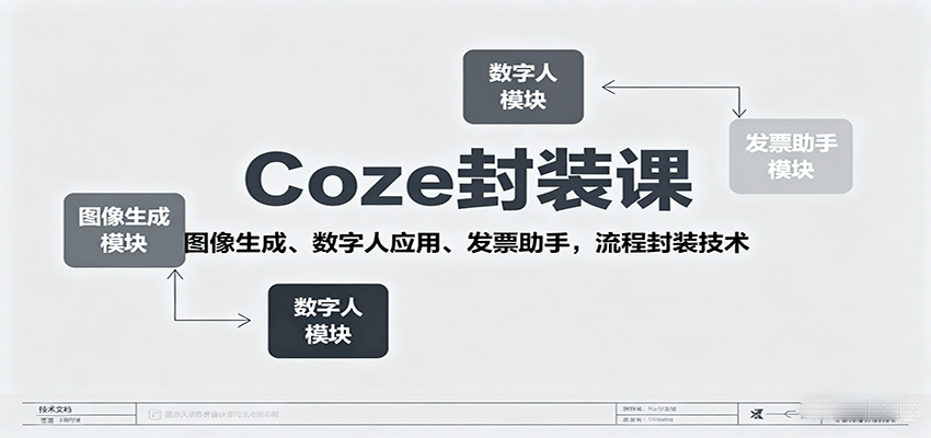 Coze封装课,图像生成、数字人应用、发票助手,流程封装技术-云科数创