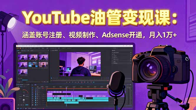 2025YouTube油管变现课:涵盖账号注册、视频制作、Adsense开通,月入1万+-云科数创