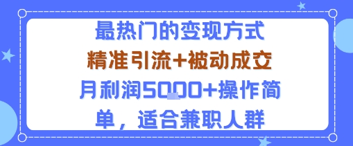 小众赛道玩法:当下最热门的变现方式,精准引流+被动成交月利润5k+操作简单,适合兼职人群-云科数创