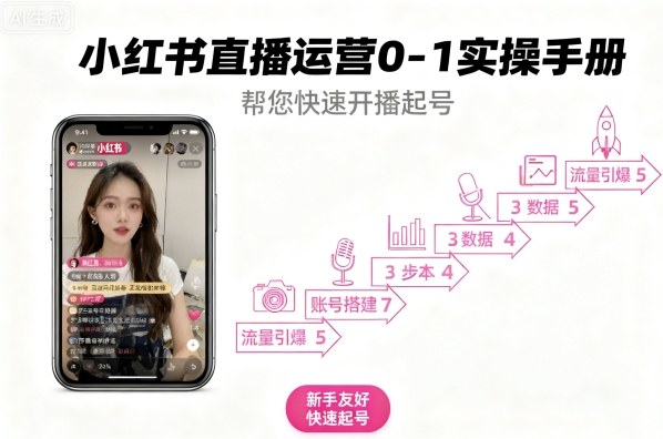小红书直播运营0-1实操手册,帮您快速开播起号-云科数创