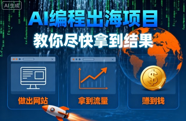 AI编程出海项目,教你尽快拿到结果-做出网站、拿到流量、賺到钱-云科数创