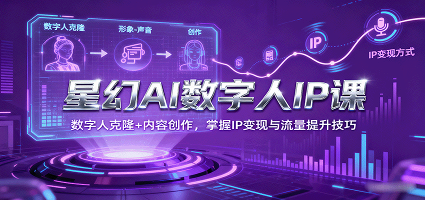 星幻AI数字人IP课,数字人克隆+内容创作,掌握IP变现与流量提升技巧-云科数创