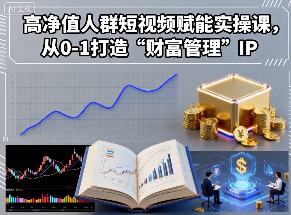 高净值人群短视频赋能实操课,从0-1打造“财富管理”IP-云科数创