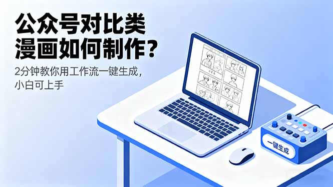 公众号对比类漫画如何制作?2分钟教你用工作流一键生成,小白可上手-云科数创