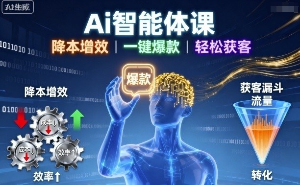 Ai智能体课,降本增效,一键爆款,轻松获客-云科数创