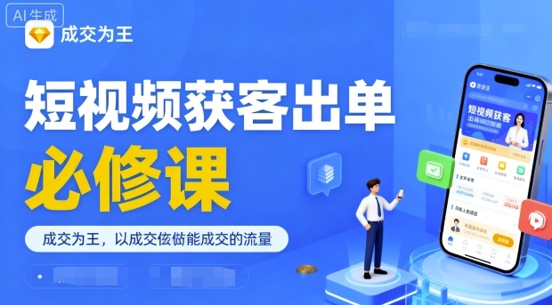短视频获客出单必修课,成交为王,以成交为导向,直接做能成交的流量-云科数创