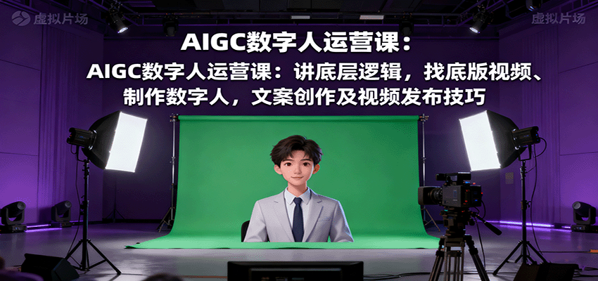 AIGC数字人运营课:讲底层逻辑,找底版视频、制作数字人,文案创作及视频发布技巧-云科数创