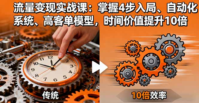 流量变现实战课:掌握4步入局、自动化系统、高客单模型,时间价值提升10倍-云科数创