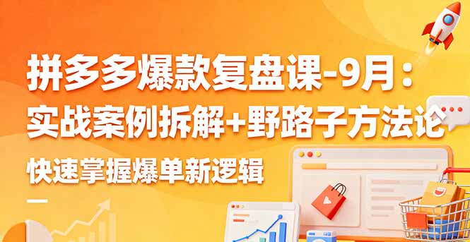 拼多多爆款复盘课-9月:实战案例拆解+野路子方法论,快速掌握爆单新逻辑-云科数创