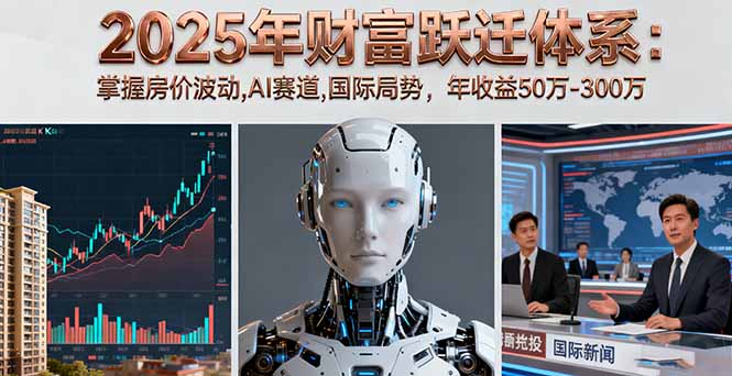 2025年财富跃迁体系:掌握房价波动,AI赛道,国际局势,年收益50万-300万-云科数创