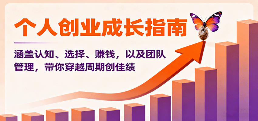 个人创业成长指南:涵盖认知、选择、赚钱,以及团队管理,带你穿越周期创佳绩-云科数创