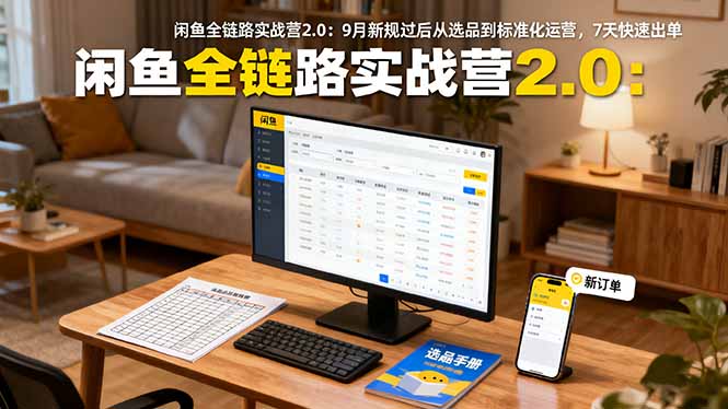闲鱼全链路实战营2.0:9月新规过后从选品到标准化运营,7天快速出单-云科数创