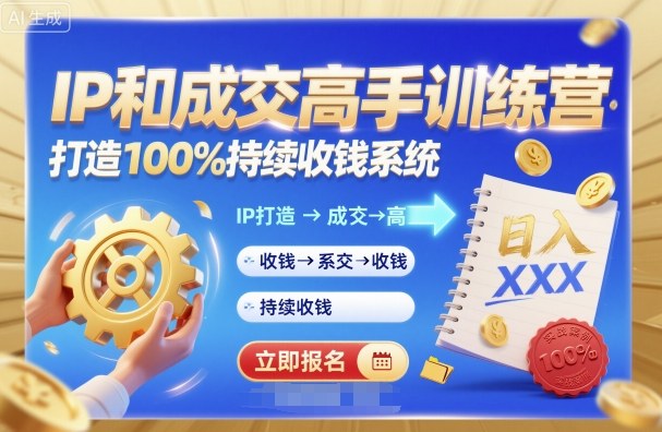 带你成为IP和成交高手的训练营,打造100%持续收钱系统-云科数创