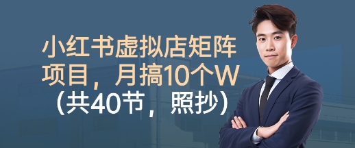小红书虚拟店矩阵项目,照抄照做,月搞1W+(共40节)-云科数创
