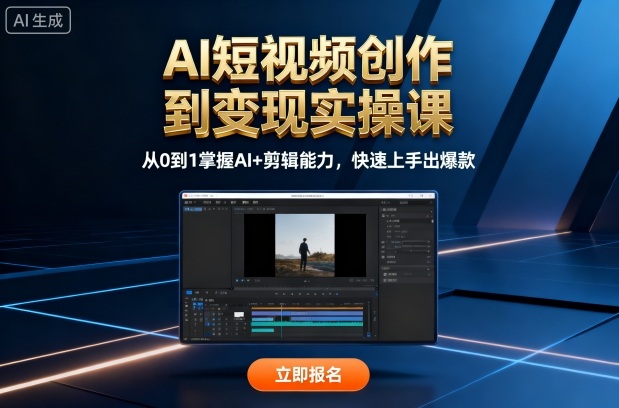 AI短视频创作到变现实操课,从0到1掌握AI+剪辑能力,快速上手出爆款(更新10月)-云科数创
