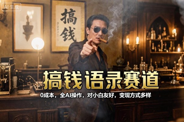 搞钱语录赛道,0成本,全AI操作,对小白友好,变现方式多样-云科数创