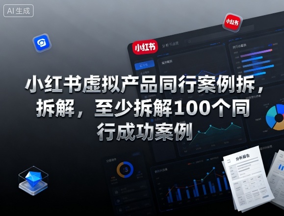 小红书虚拟产品同行案例拆解,至少拆解100个同行成功案例-云科数创