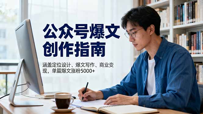 公众号爆文创作指南,涵盖定位设计+爆文写作+商业变现,单篇爆文涨粉5000+-云科数创