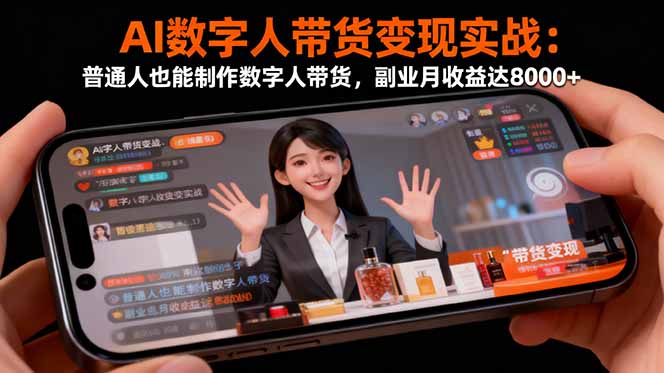 AI数字人带货变现实战:普通人也能制作数字人带货,副业月收益达8000+-云科数创
