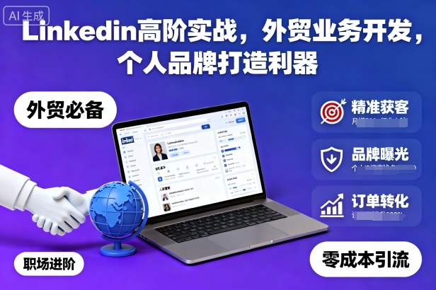 Linkedin高阶实战,外贸业务开发,个人品牌打造利器-云科数创
