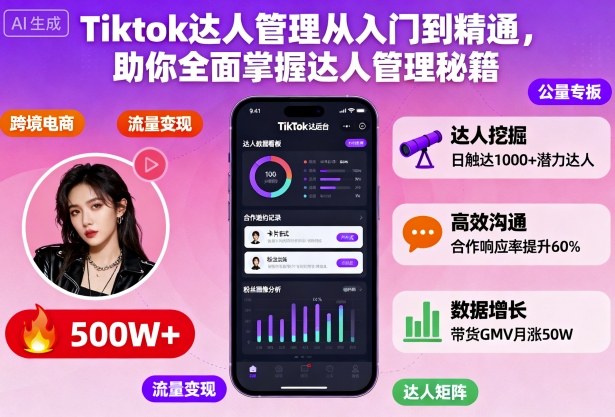Tiktok达人管理从入门到精通,助你全面掌握达人管理秘籍-云科数创
