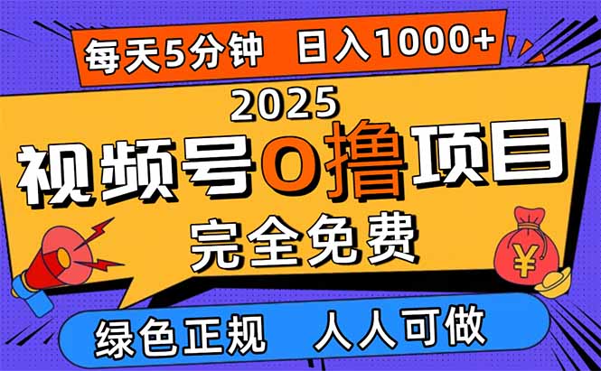 2025视频号0撸项目,5分钟一个号,日入1000+,人人可做-云科数创