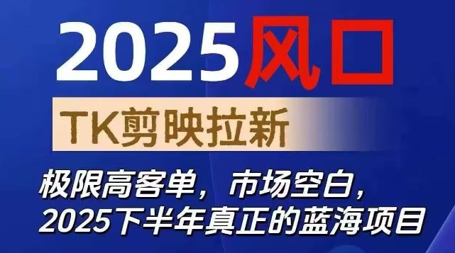2025风口TK剪映capcut拉新项目,极限高客单,市场空白,2025下半年真正的蓝海项目-云科数创