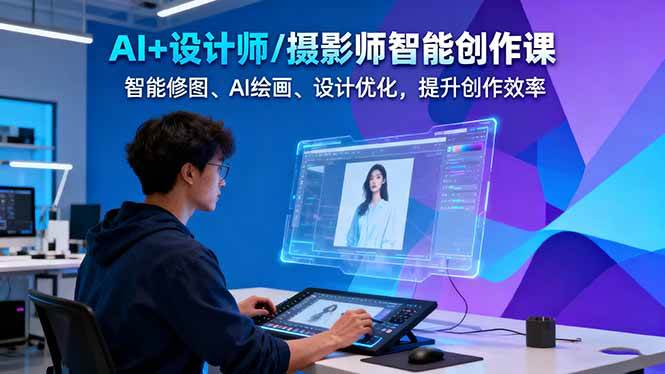 AI+设计师/摄影师智能创作课:智能修图、AI绘画、设计优化,提升创作效率-云科数创
