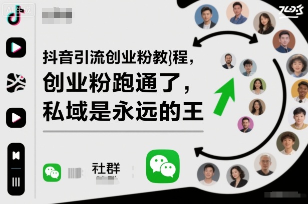 抖音引流创业粉教程,创业粉终于跑通了,私域是永远的王-云科数创