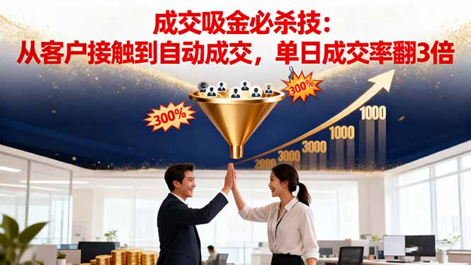吸金成交营销必杀技：从客户接触到自动成交，单日成交率翻3倍-云科数创