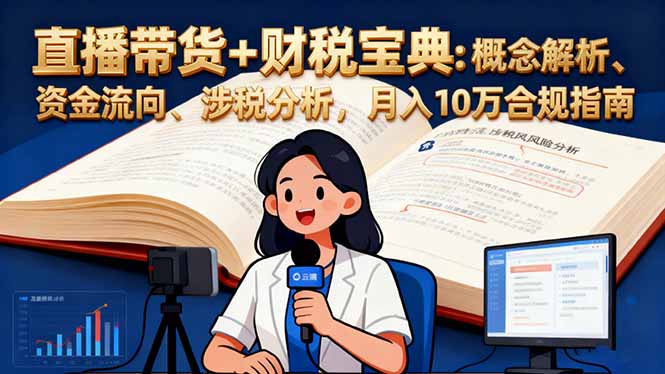 直播带货+财税宝典:概念解析、资金流向、涉税分析,月入10万合规指南-云科数创