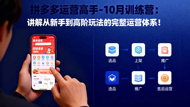 拼多多运营高手-10月训练营:讲解从新手到高阶玩法的完整运营体系!-云科数创