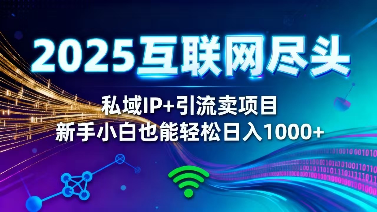 2025网创尽头王炸项目!私域 IP + 精准引流,新手小白在家躺赚日入 1000+-云科数创